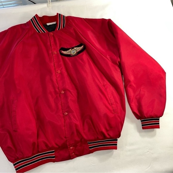 Vtg Harley Davidson Owners Group Red Bomber Nylon Jacket Made In USA Sz XXL - Picture 3 of 11